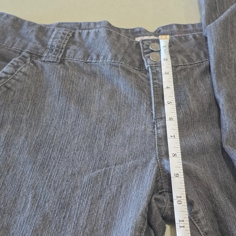 SO Heritage‎ Womens Flare Leg Jeans Gray Denim Double Button Size 17